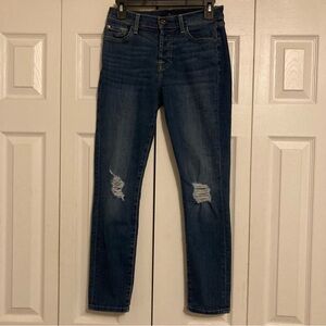 7 for all Mankind Size 25 or 0 Josefina dark wash distressed skinny jeans denim
